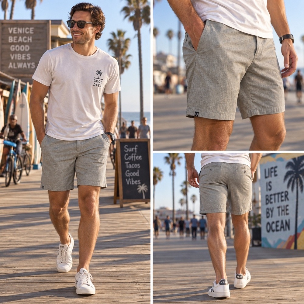 Sun Diego Boardshop Mens Hybrid Walk Shorts Grey Heather Stretch Size 33